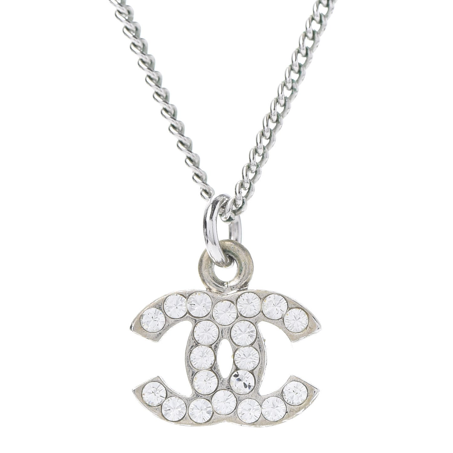 Crystal CC Necklace Silver