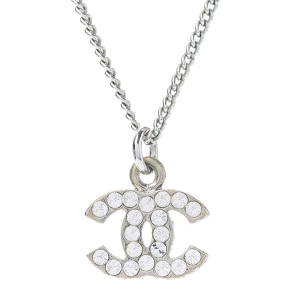 Chanel Crystal CC Necklace Silver 4 of 6