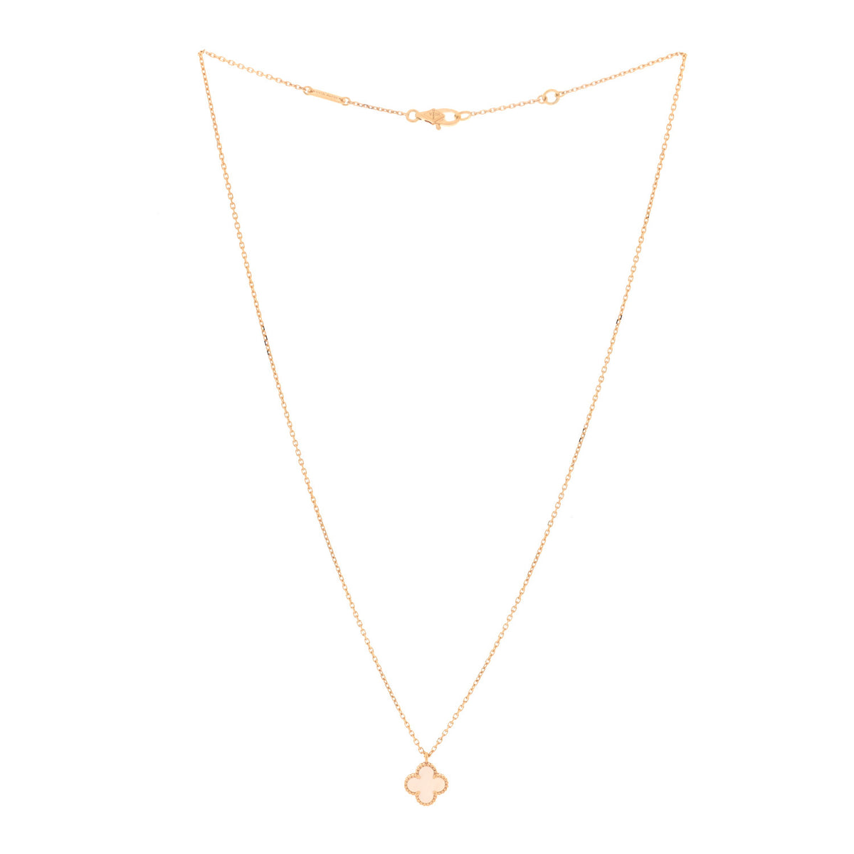 18K Yellow Gold Mother of Pearl Sweet Alhambra Pendant Necklace