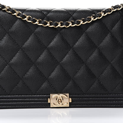 Chanel Caviar Quilted Boy Wallet On Chain WOC Black 8 of 13