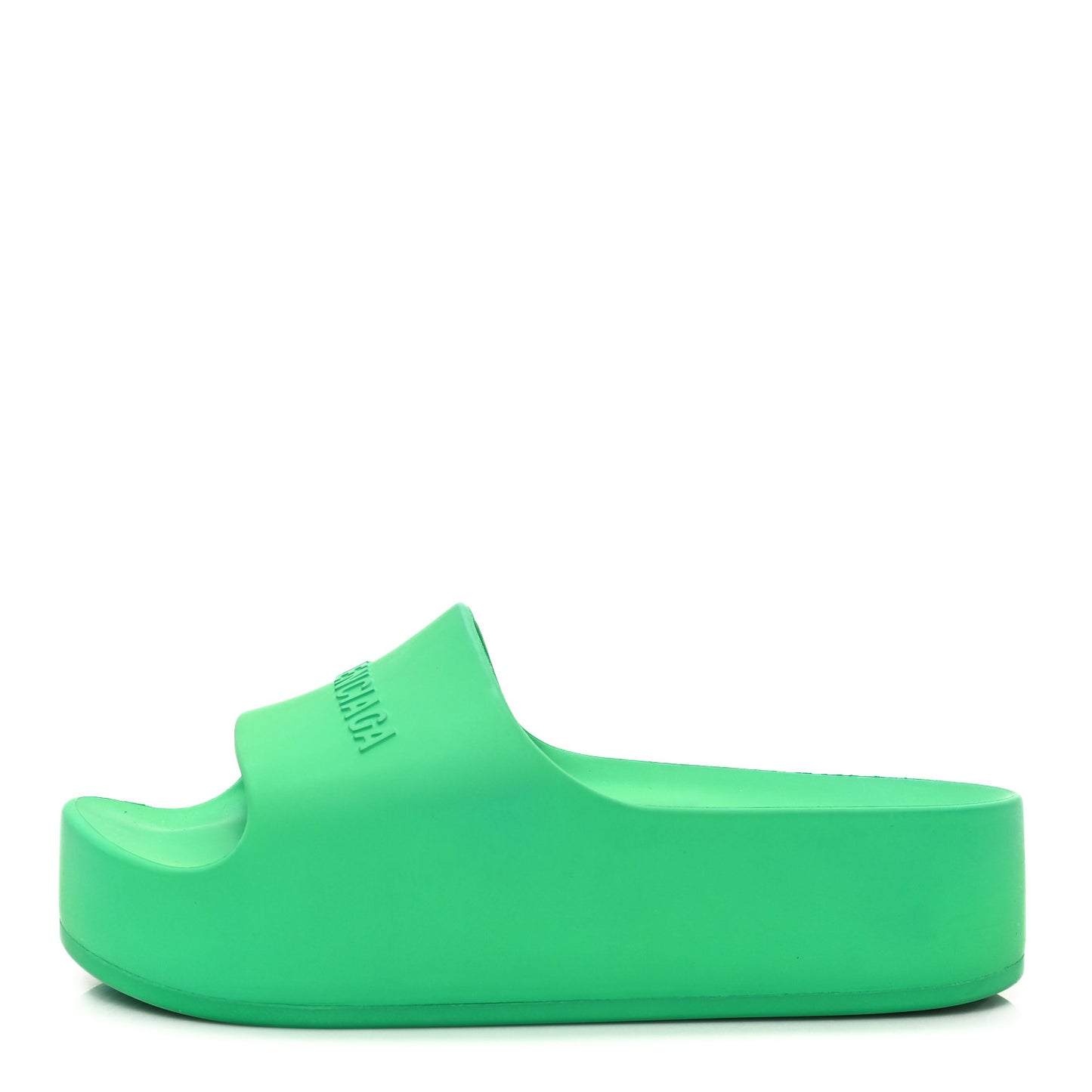 Rubber Womens Chunky Slide Sandals 36 Green