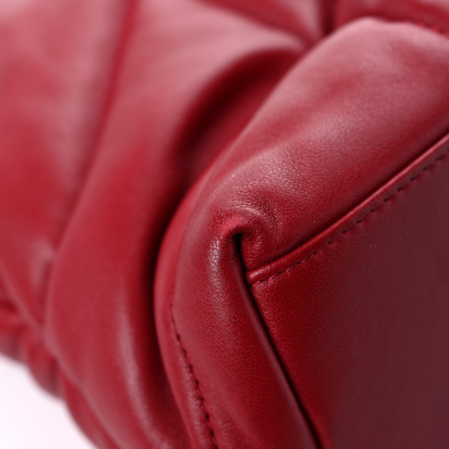 Saint Laurent Lambskin Quilted Small Loulou Puffer Monogram Chain Satchel Red 9 of 12