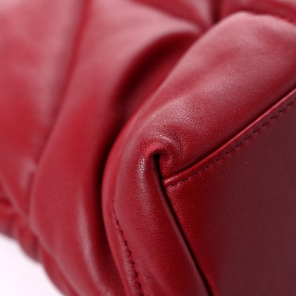 Saint Laurent Lambskin Quilted Small Loulou Puffer Monogram Chain Satchel Red 9 of 12