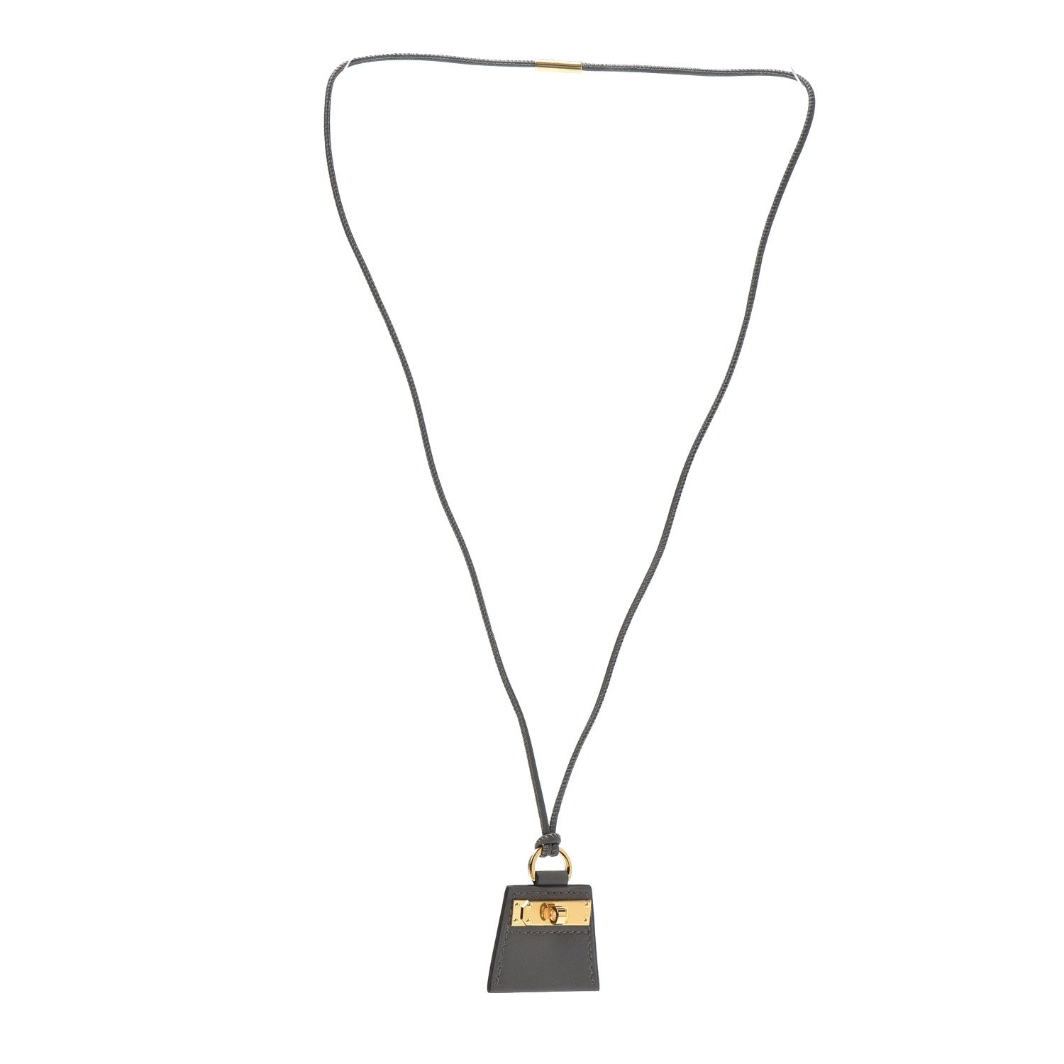 Hermes Swift Small Monpetitkelly Pendant Necklace Etain 3 of 4