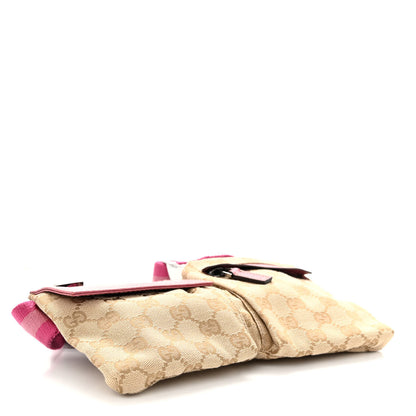 Gucci GG Monogram Web Double Pocket Belt Bag Pink 4 of 9