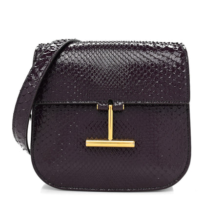 Tom Ford Snakeskin Small T Clasp Tara Crossbody Bag Burgundy 1 of 13