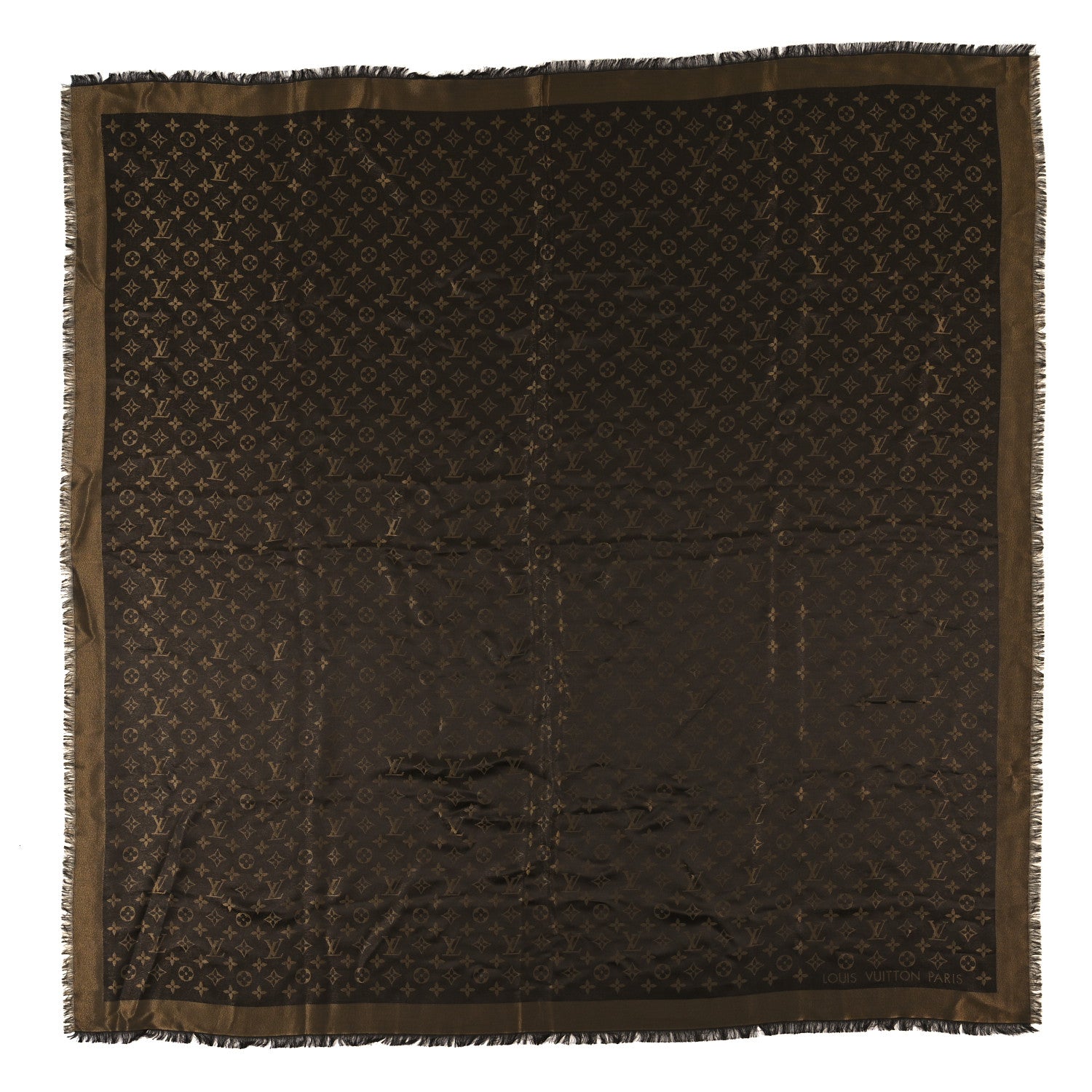 Louis Vuitton Silk Lurex Wool Monogram Shine Shawl Marron 1 of 3