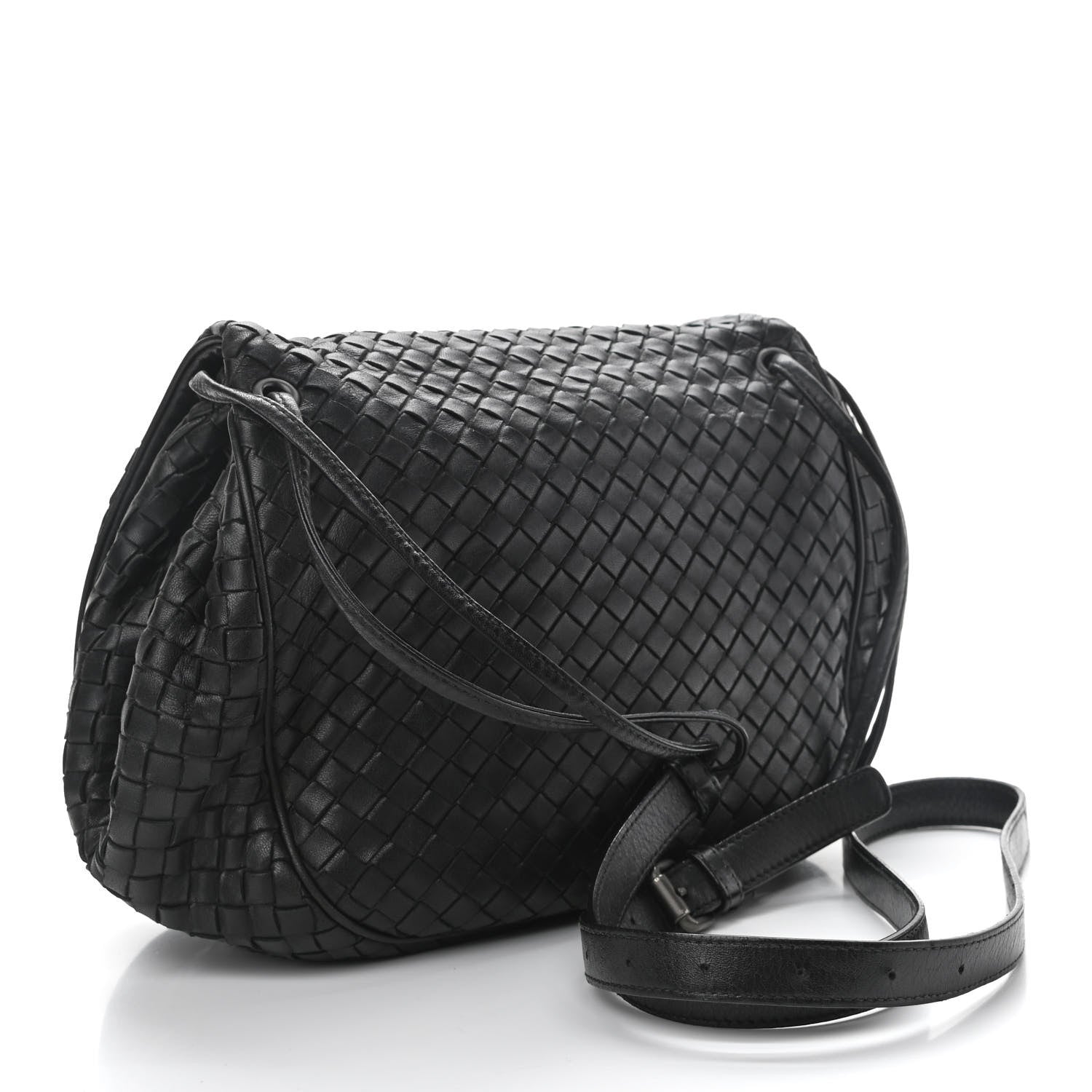 Bottega Veneta Nappa Intrecciato Messenger Bag Black 4 of 10