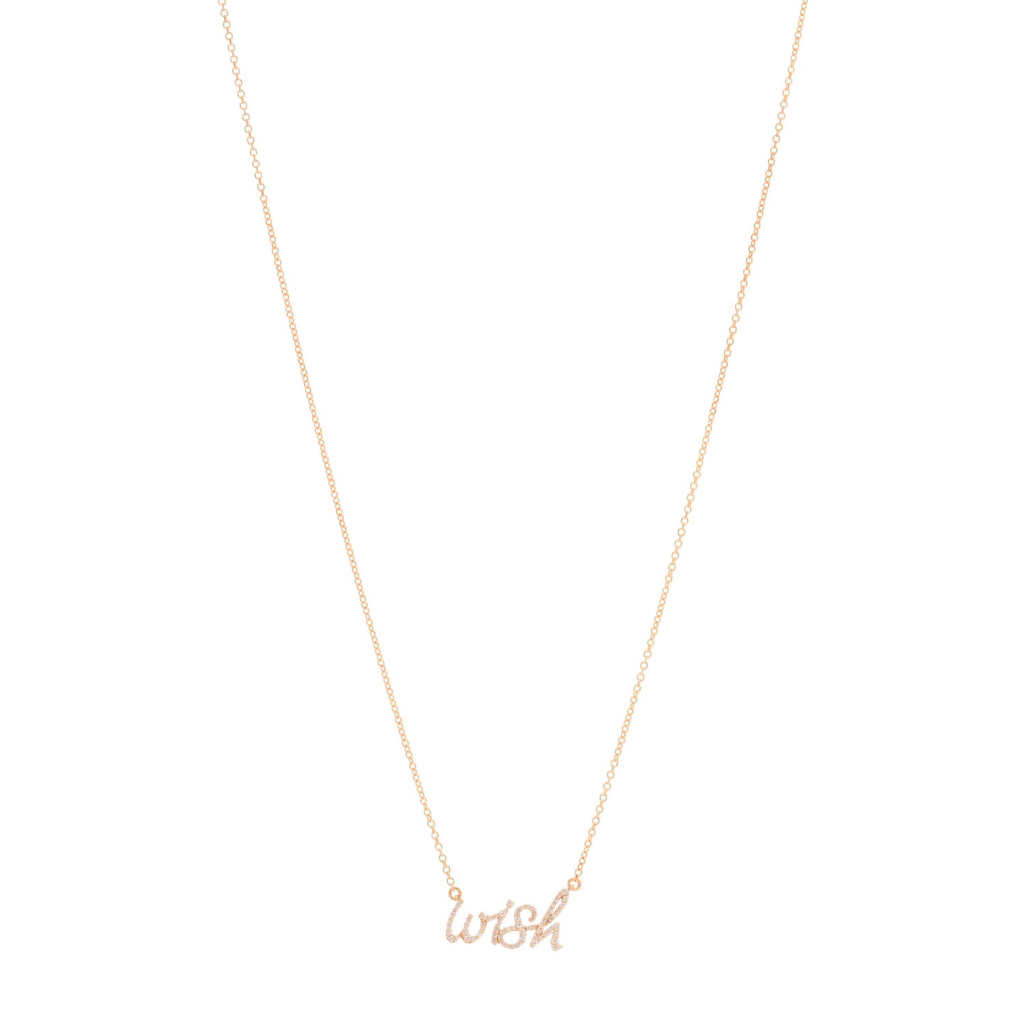 18K Rose Gold Diamond Paloma's Graffiti Wish Pendant Necklace