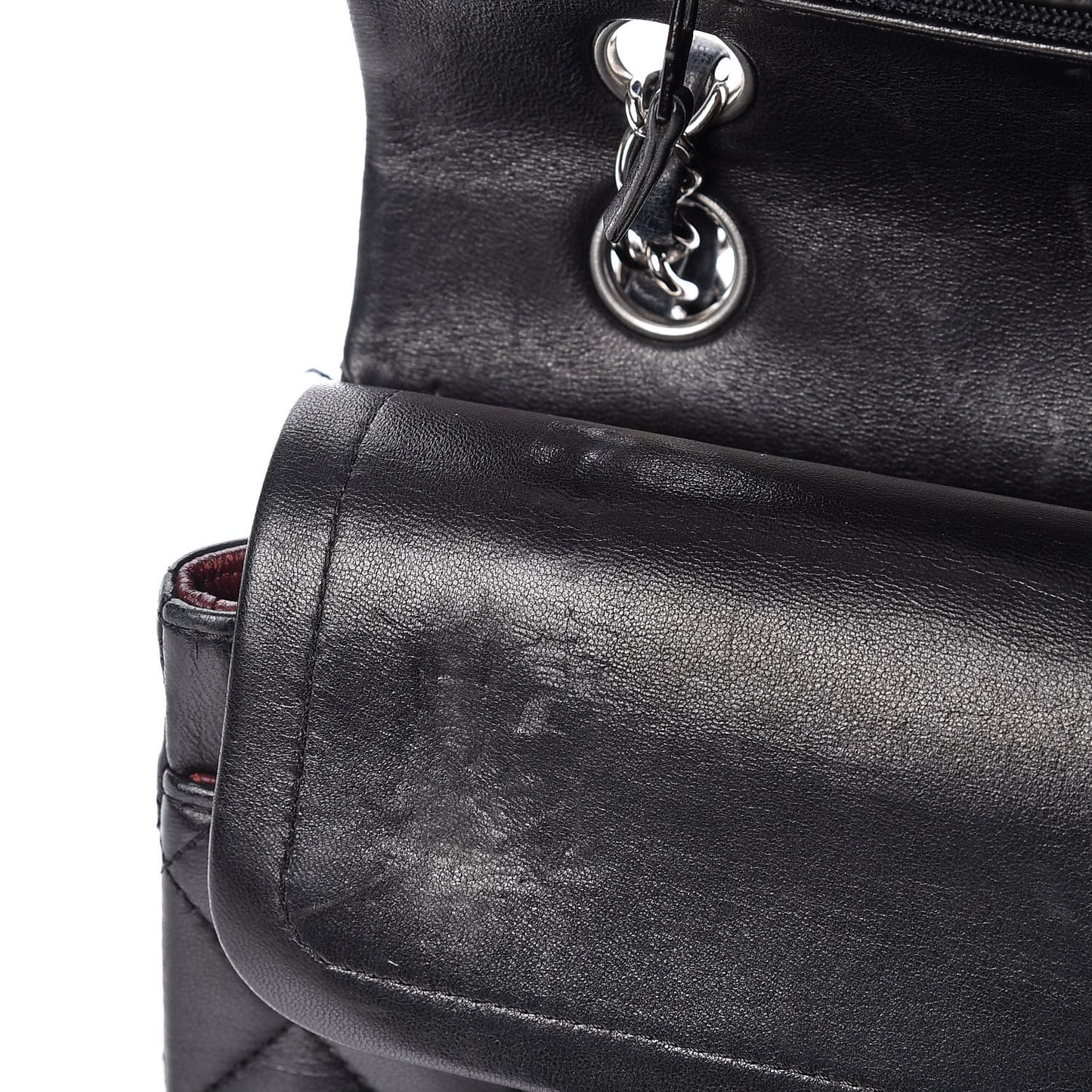 Lambskin Quilted Medium Double Flap Bag Black