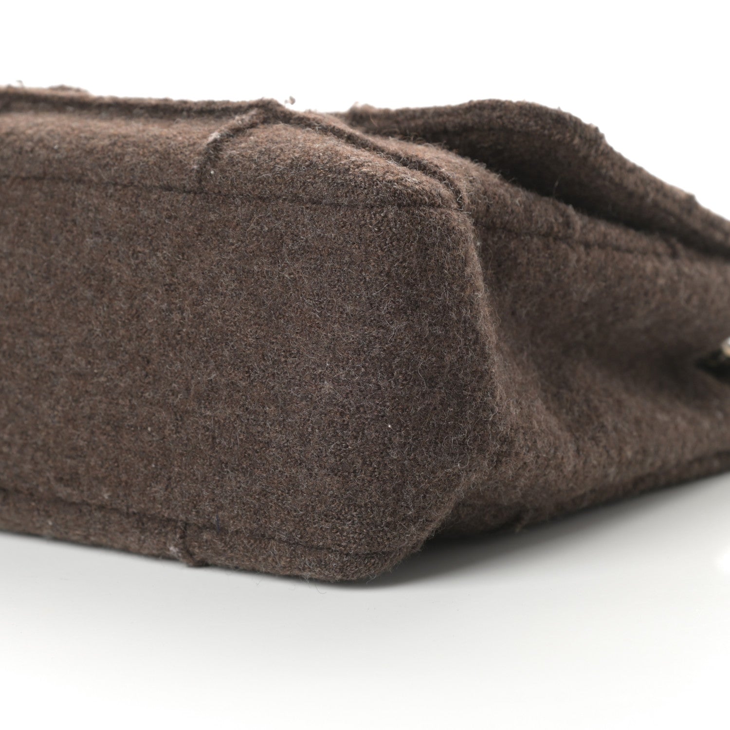 Chanel Wool Jumbo Chocolate Bar Mademoiselle Flap Brown 14 of 17