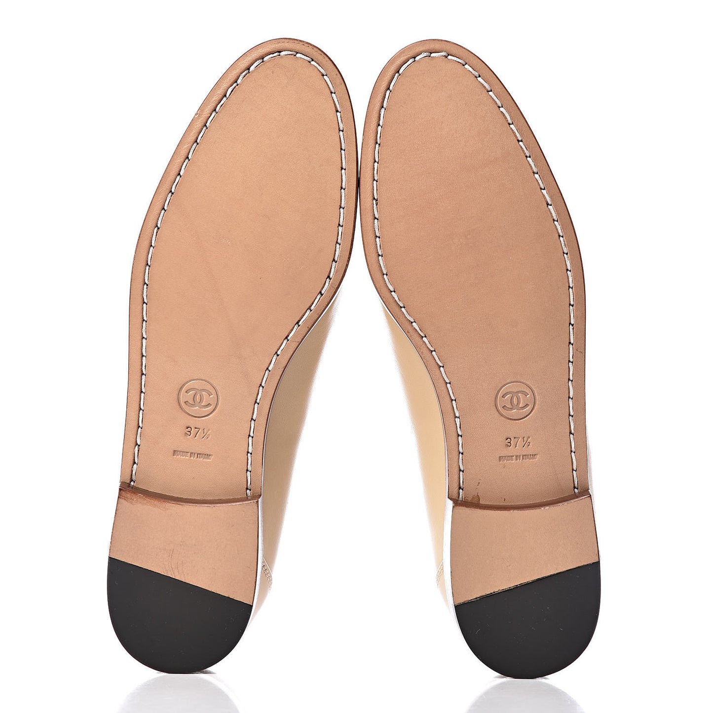 Lambskin CC Turnlock Loafers 37.5 Biege