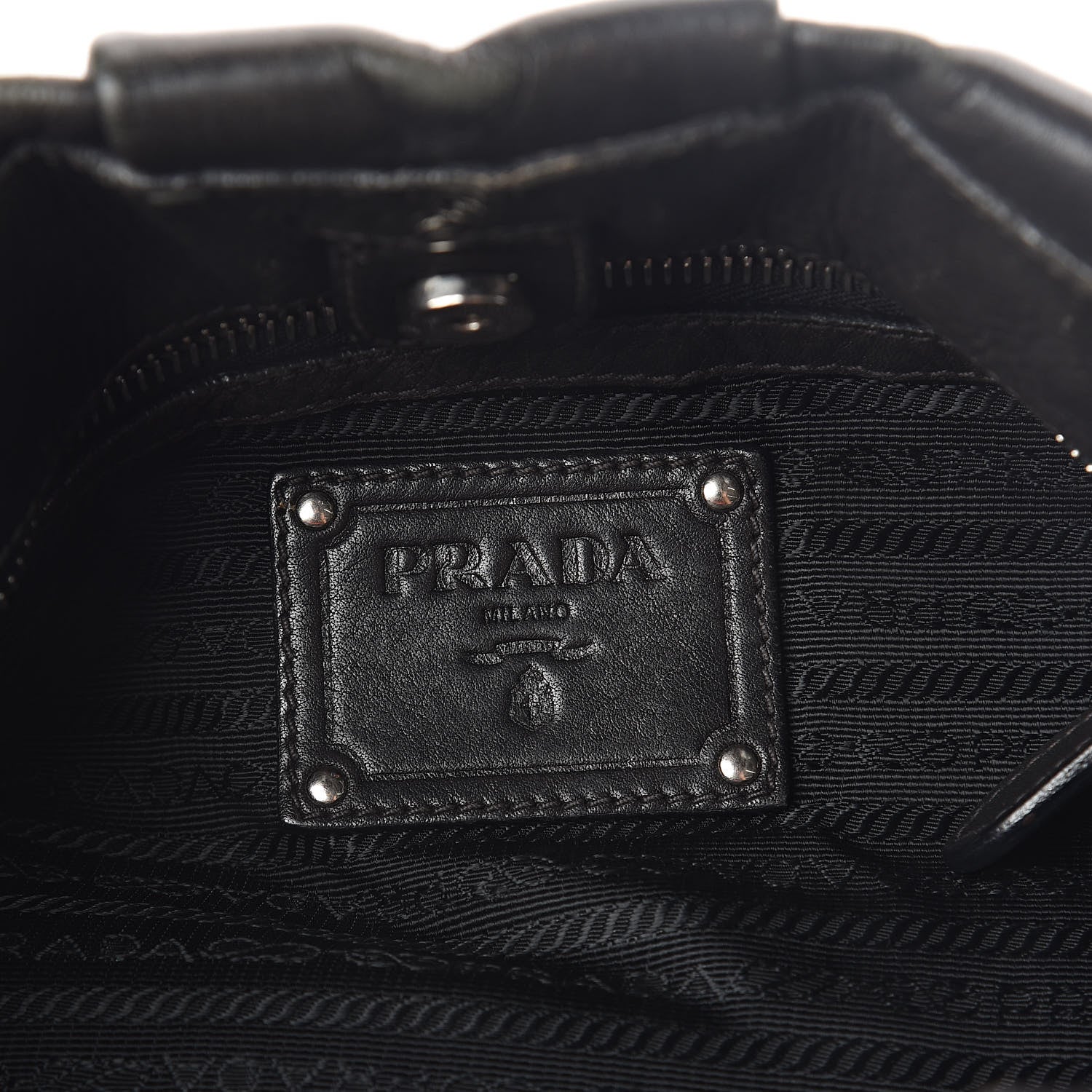 Prada Soft Calfskin Pleated Hobo Black 6 of 8
