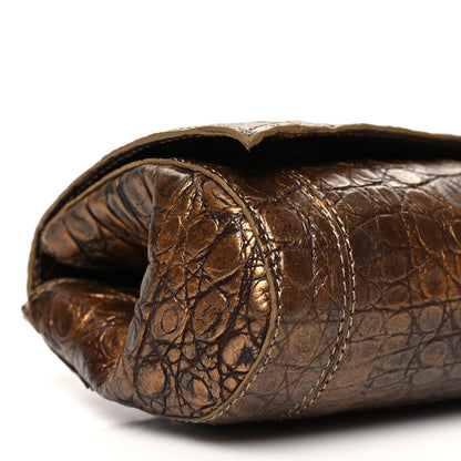 Nancy Gonzalez Metallic Crocodile Clutch Gold 8 of 13