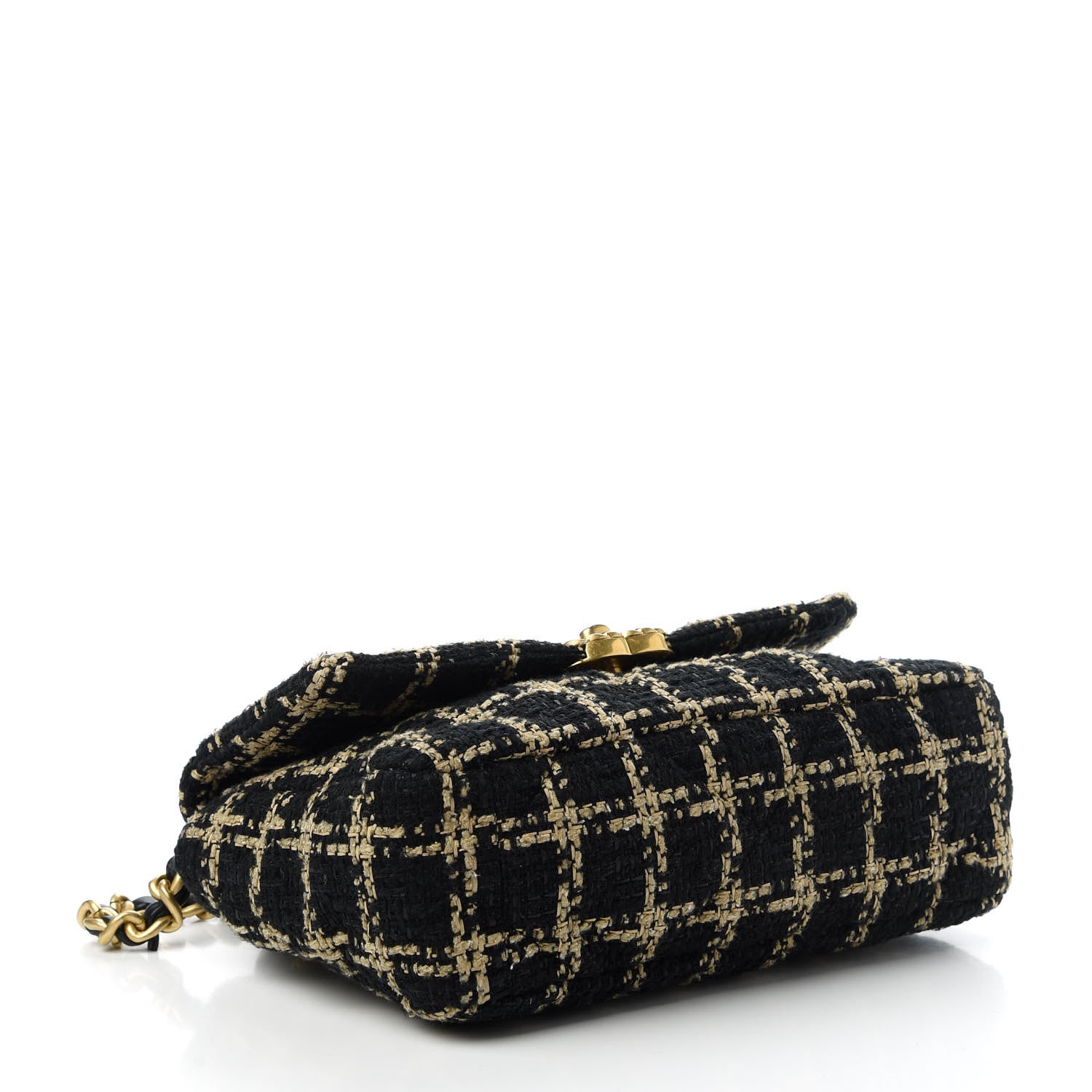 Chanel Tweed Quilted Medium Chanel 19 Flap Black Beige 4 of 12
