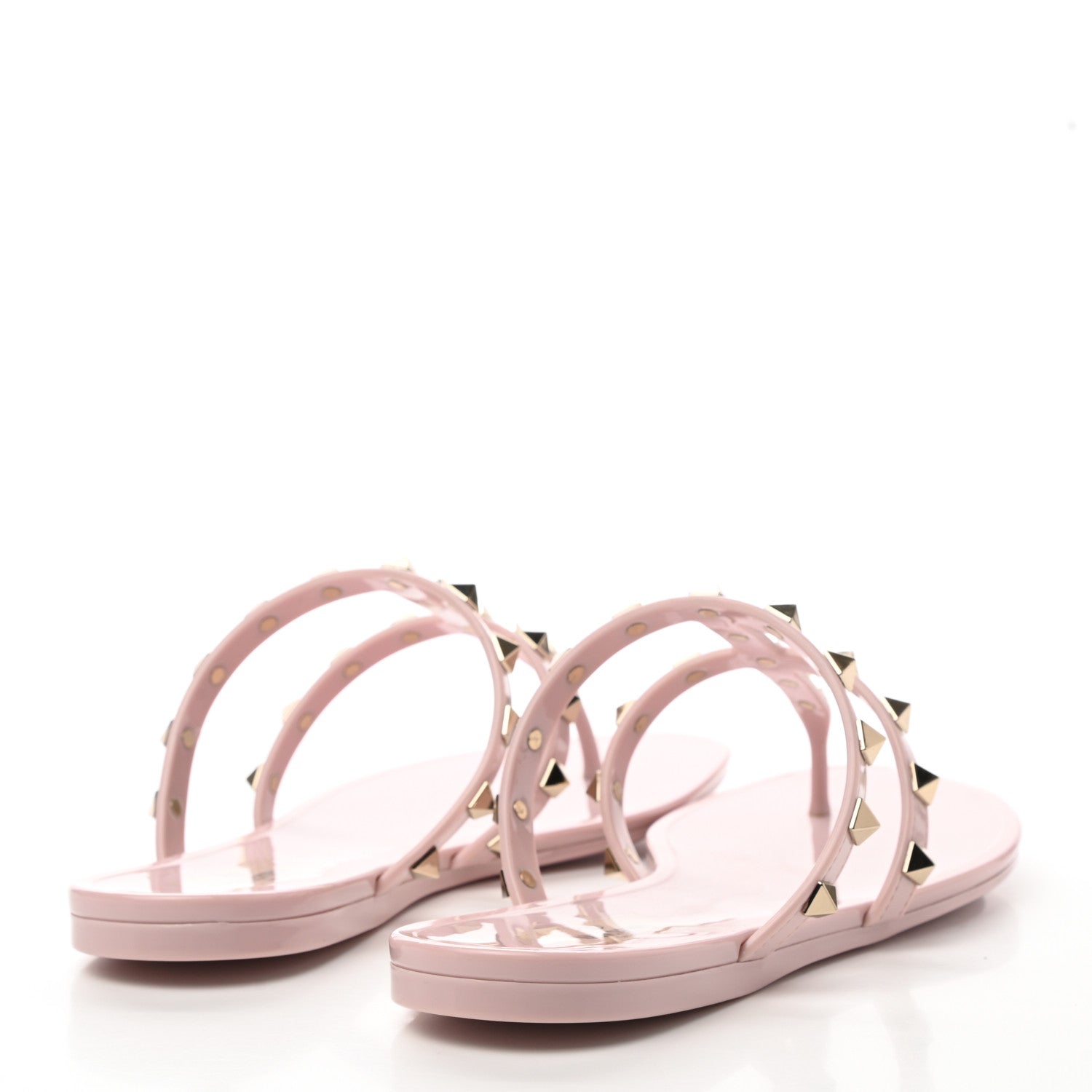 Valentino Garavani PVC Jelly Rockstud Caged Thong Sandals 38 Water Rose 4 of 8