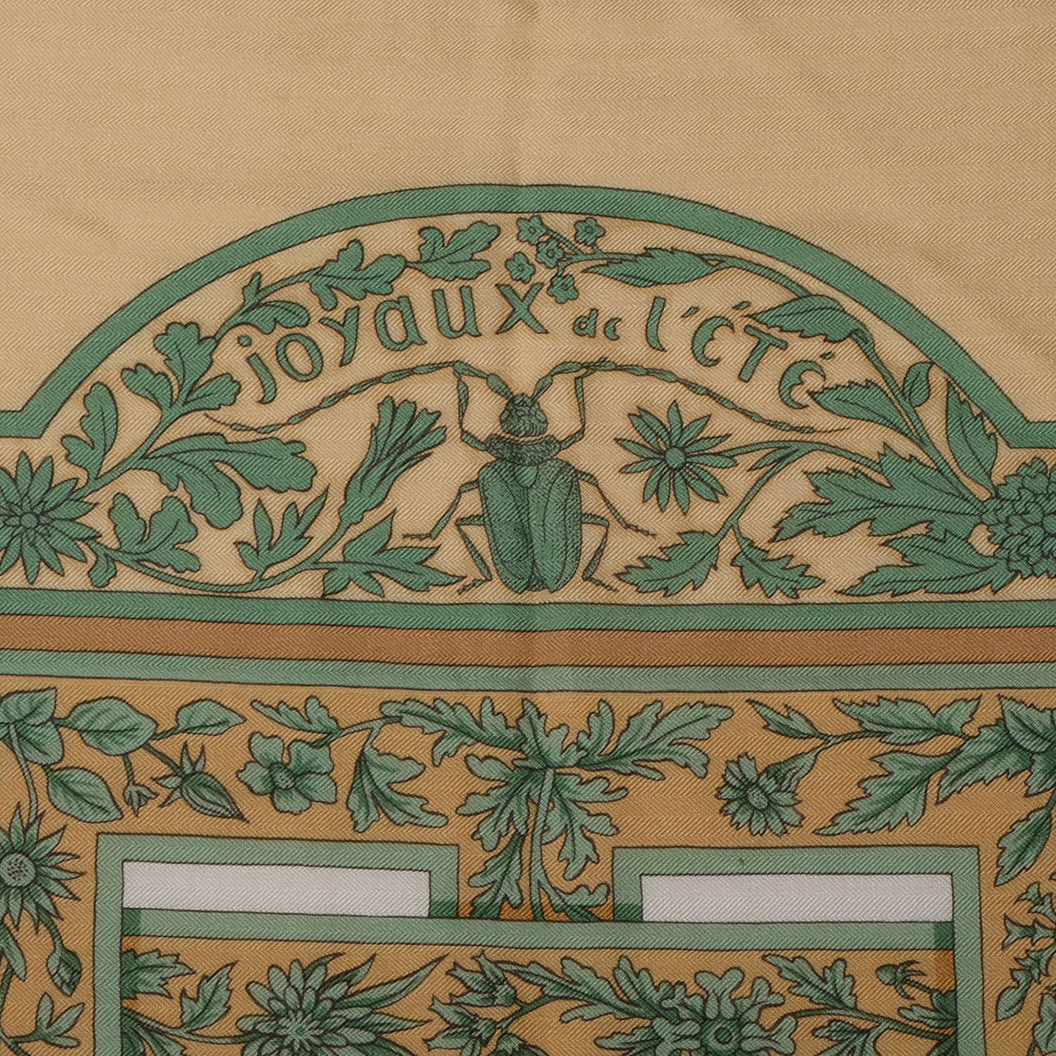 Hermes Cashmere Silk Joyaux de L'ete Scarf Yellow 140 3 of 7