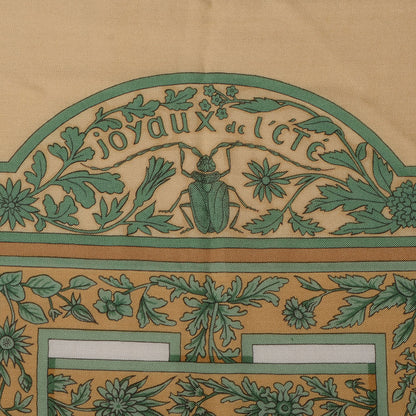Hermes Cashmere Silk Joyaux de L'ete Scarf Yellow 140 3 of 7