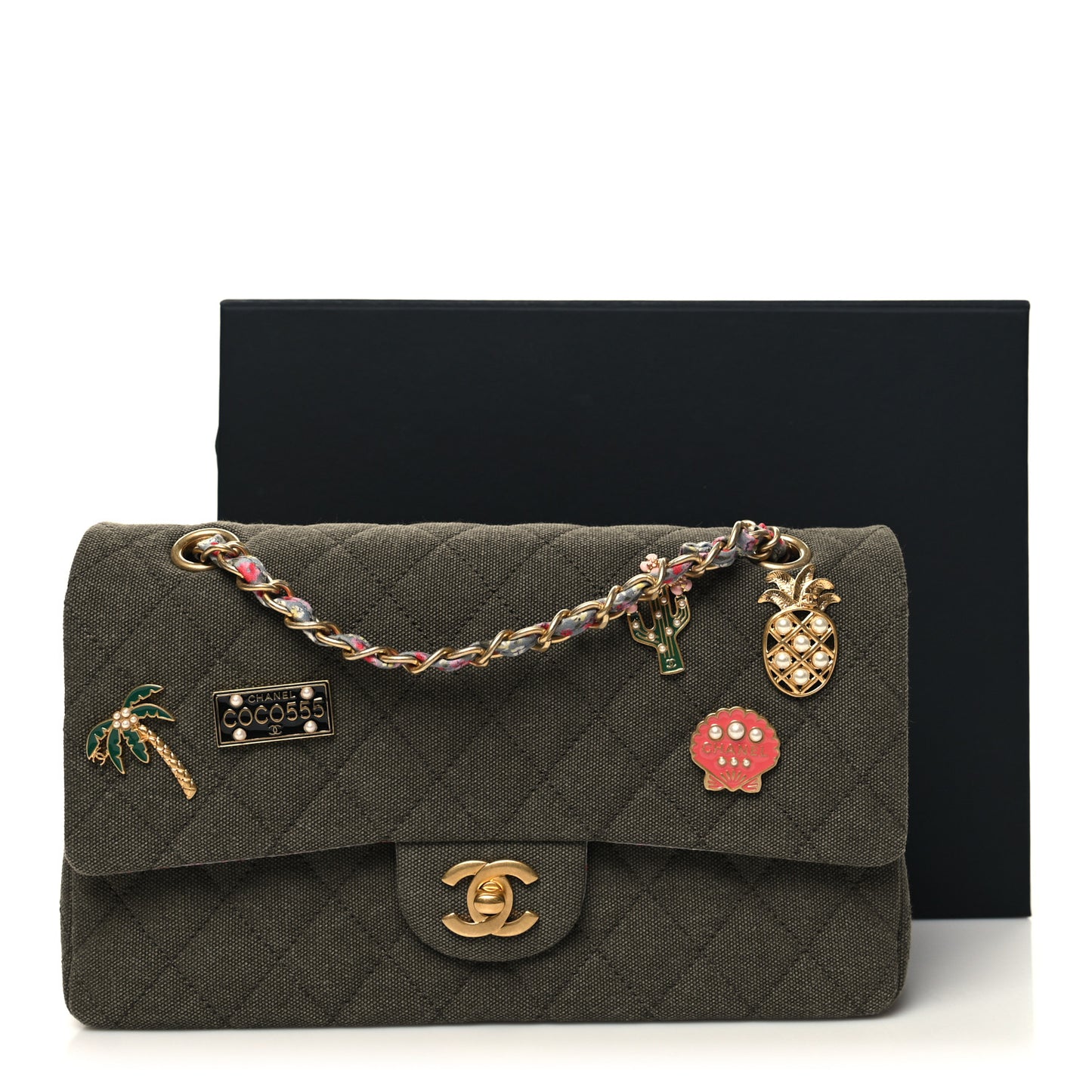 Toile Quilted Medium Cuba Double Flap Khaki
