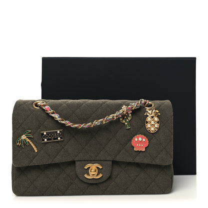 Chanel Toile Quilted Medium Cuba Double Flap Khaki 11 of 11