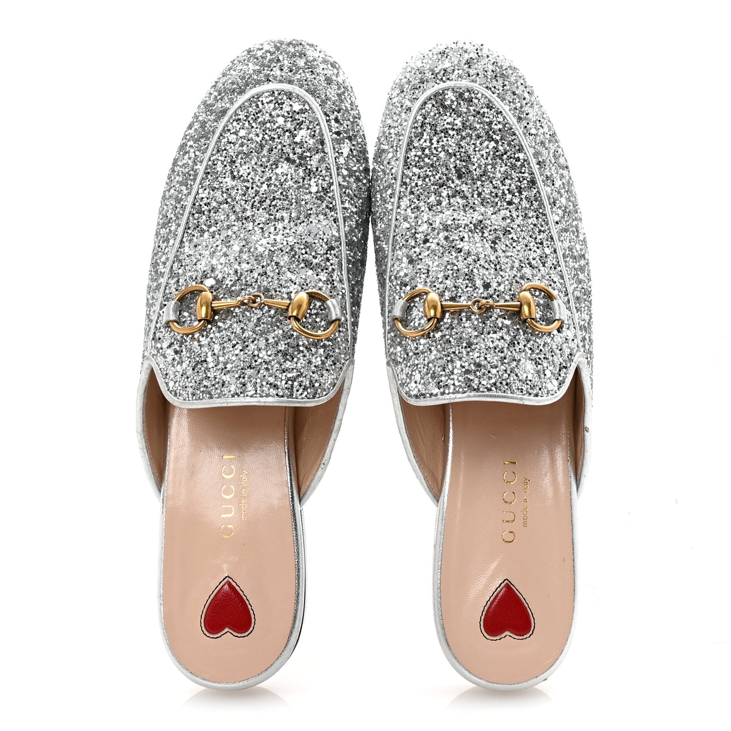 Glitter Womens Princetown Slippers 36.5 Silver