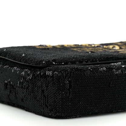 Chanel Sequin Paris Cosmopolite Dare To Disturb Flap Black Gold 9 of 10