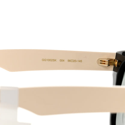 Gucci Acetate Square Frame Sunglasses GG1000SK Black White 5 of 9