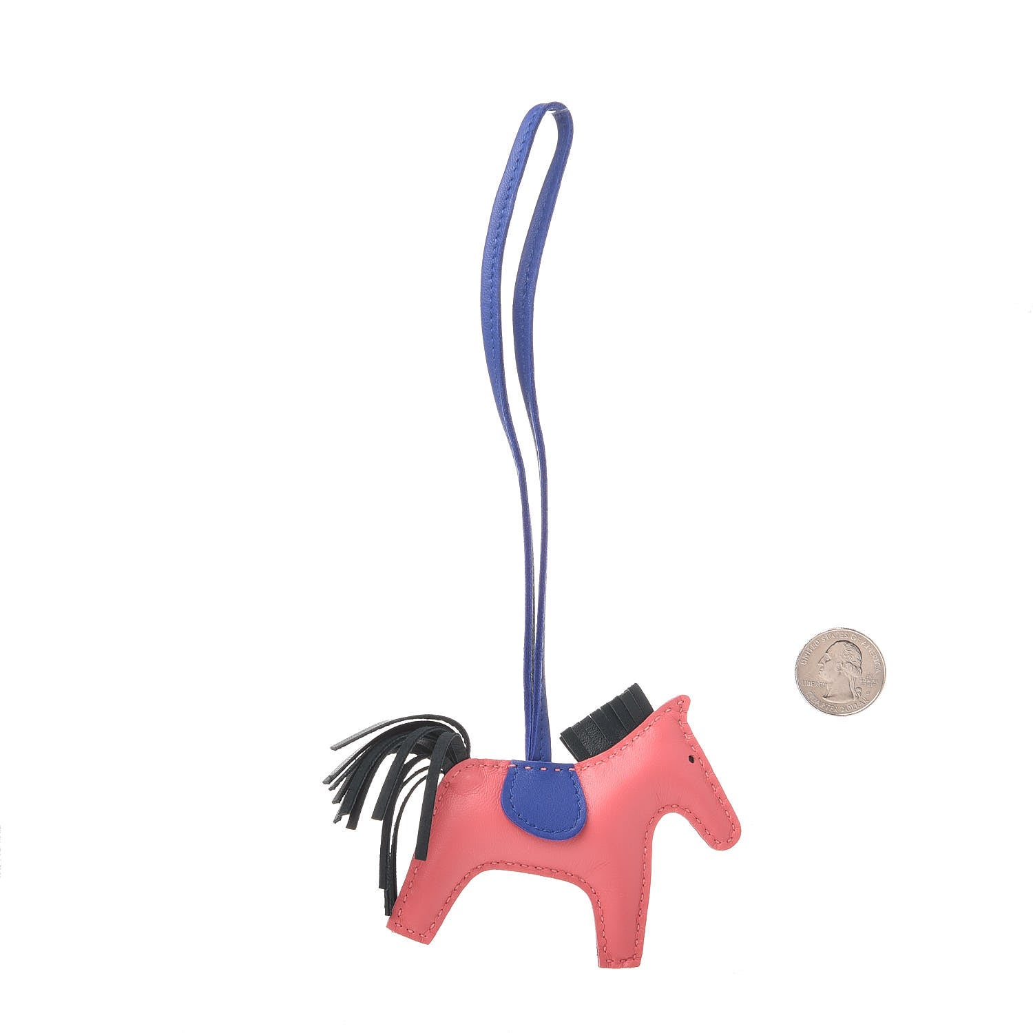 Hermes Milo Lambskin Grigri Rodeo Horse Bag Charm PM Rose Azalee Vert Cypress Bleu Electrique 2 of 5