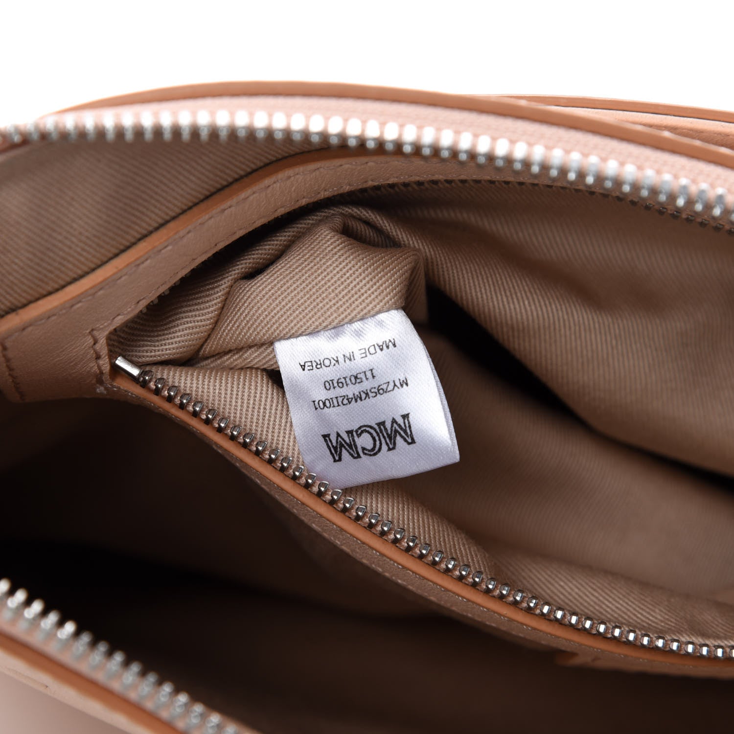 MCM Calfskin Ottomar Monogram Crossbody Pouch Bisque 10 of 11