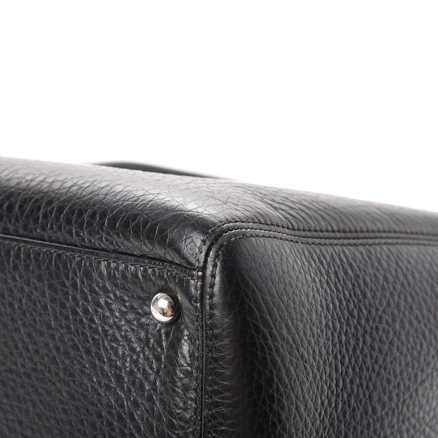 Calfskin Cerf Executive Shopper Tote Black