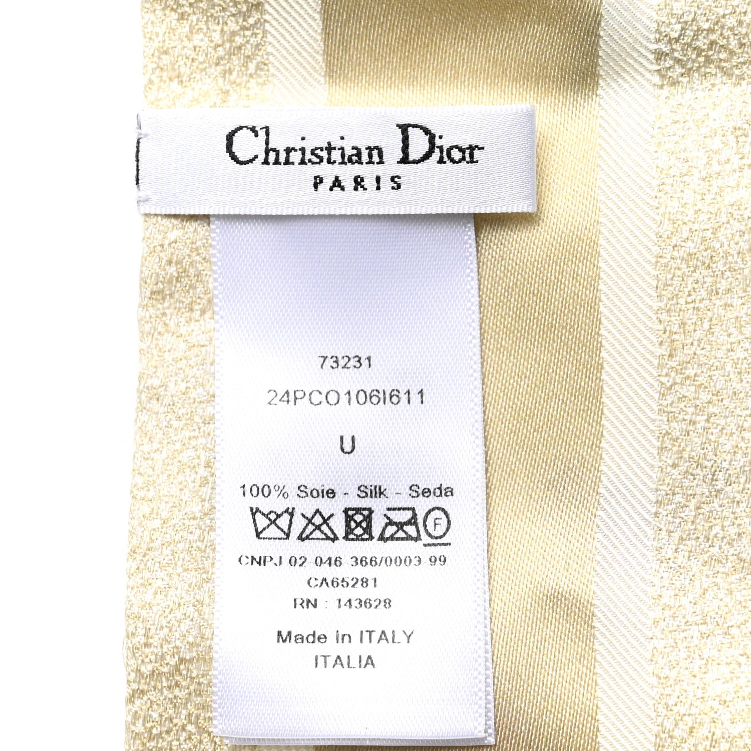 Christian Dior Silk Pixel Zodiac Scarf Latte Multicolor 3 of 3