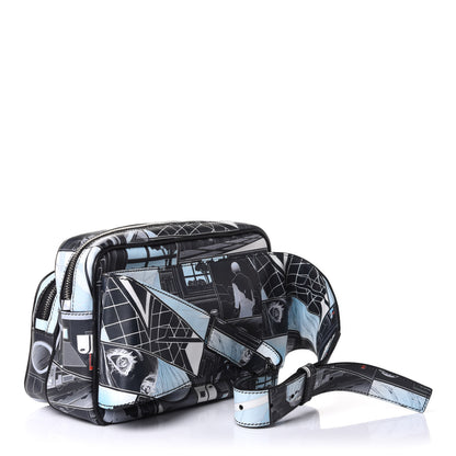 Prada X JAMES JEAN Calfskin Comic Print Messenger Bag Black 3 of 11