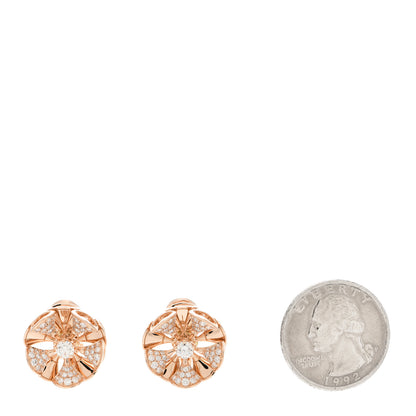 Bulgari 18K Rose Gold Diamond Divas' Dream Flower Earrings 2 of 5