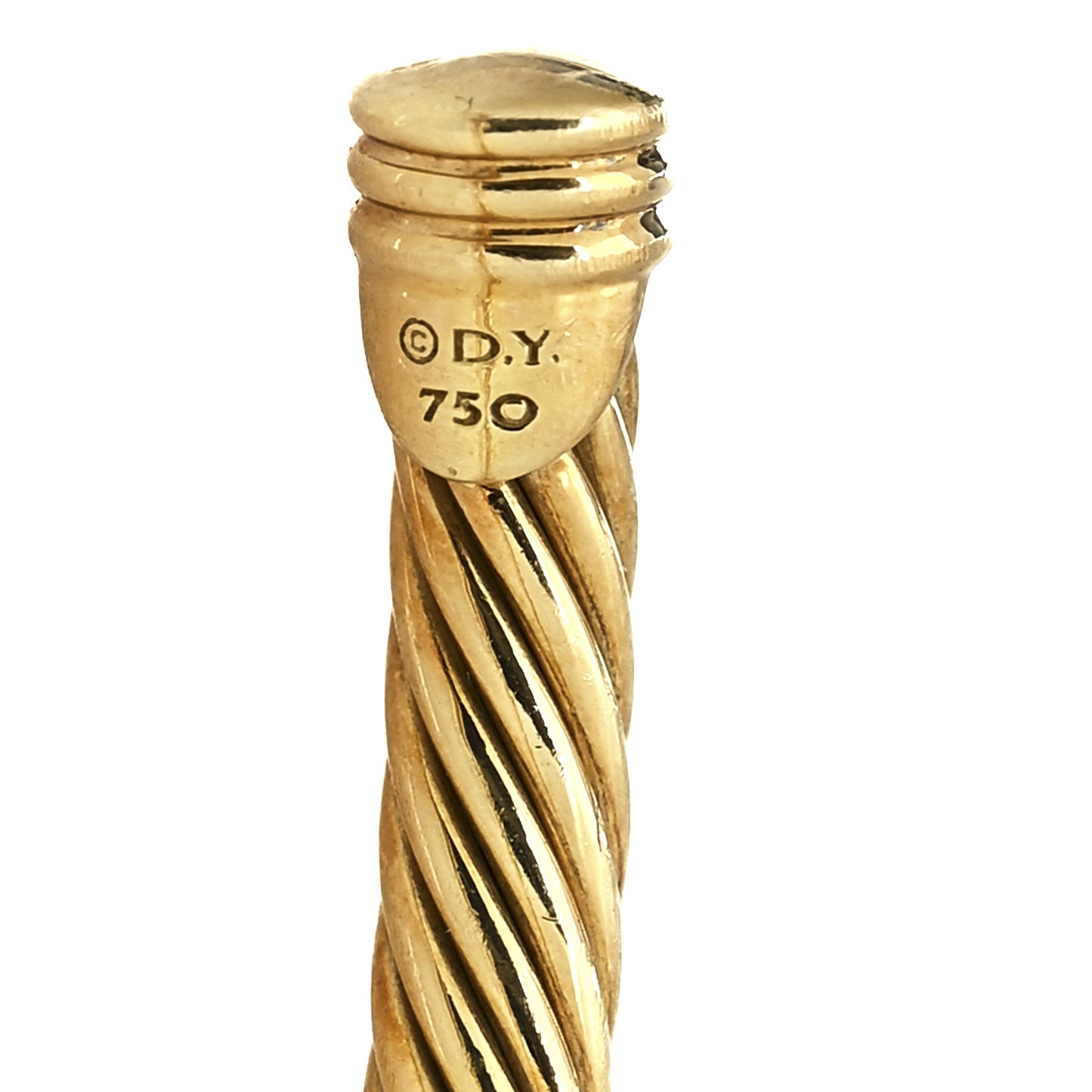 18K Yellow Gold Diamond 4mm Cable Classics Single Station Bracelet