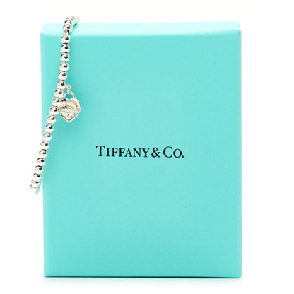 Tiffany Sterling Silver Enamel 4mm Return To Tiffany Heart Tag Bead Bracelet Blue 5 of 5