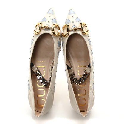 Gucci Nappa Lovelight Deva Horsebit Chain Embellished Flats 36.5 Mystic White Paradise Cloude 2 of 9