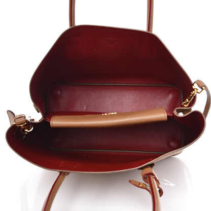 Prada Saffiano Cuir Large Double Bag Caramel Fuoco 4 of 12
