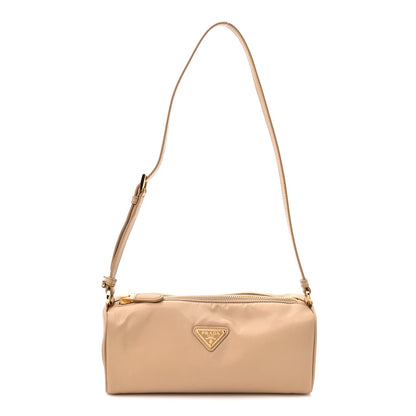 Prada Re-Nylon Triangle Pouch Shoulder Bag Camel Brown 1 of 8