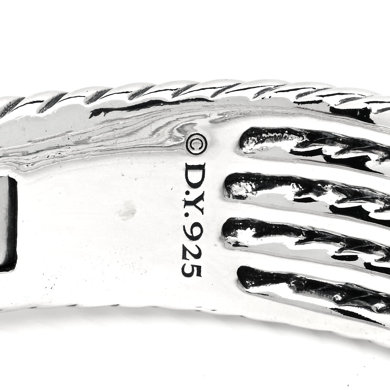 David Yurman Sterling Silver Diamond 5-Row Open Willow Bracelet 3 of 3