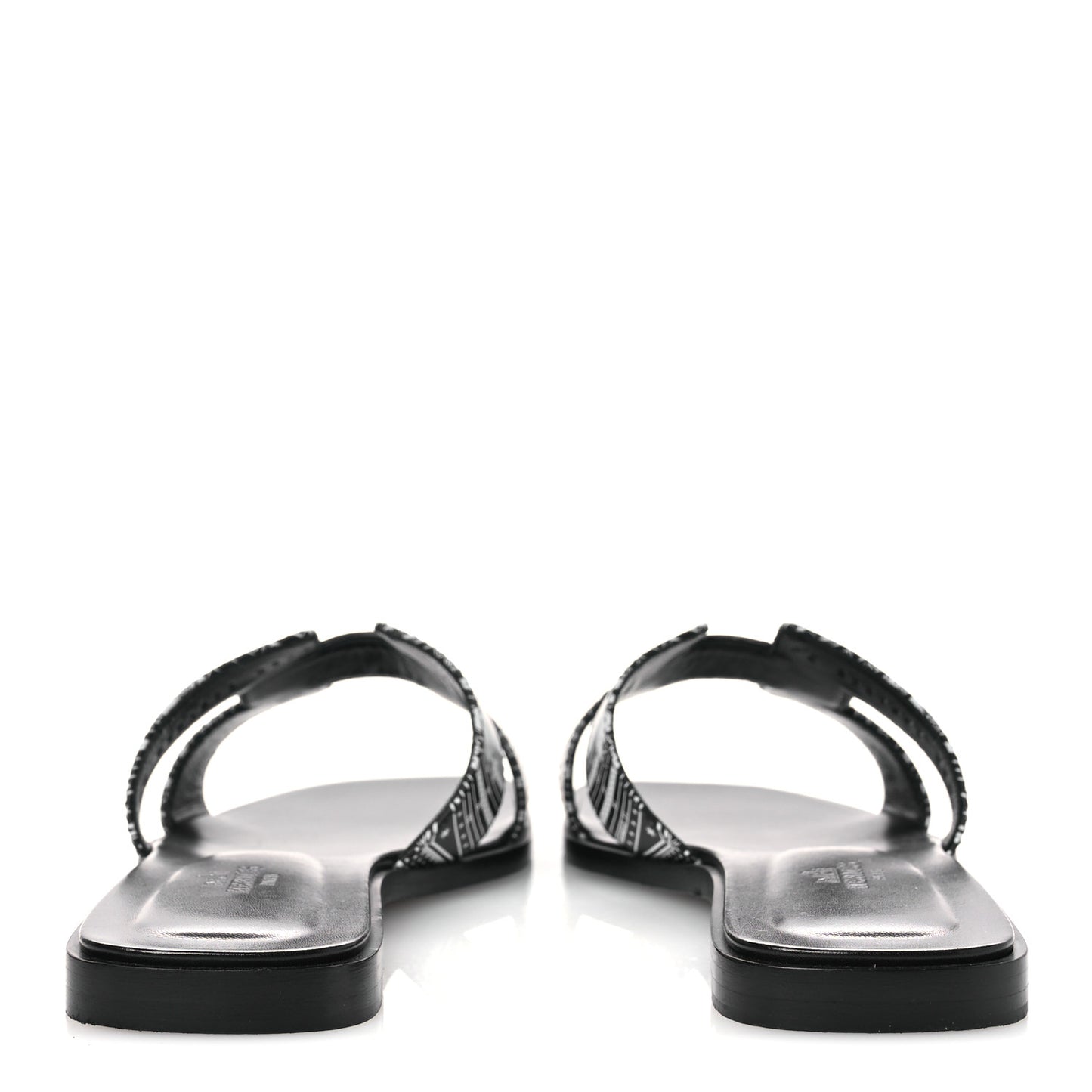 Calfskin Astrologie Bandana Oran Sandals 38 Black White