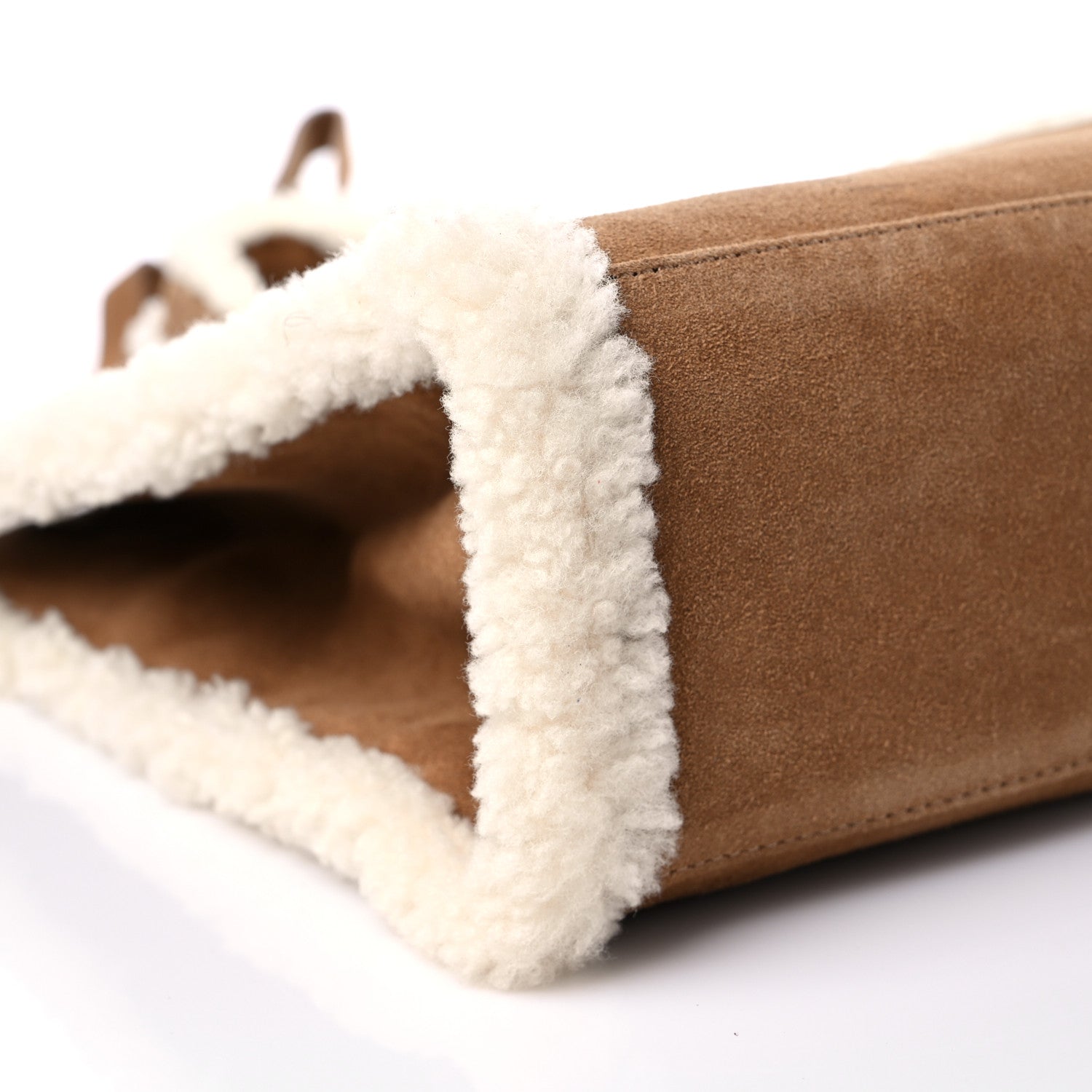 Telfar X UGG Suede Shearling Medium Shopping Bag Chestnut 8 of 12