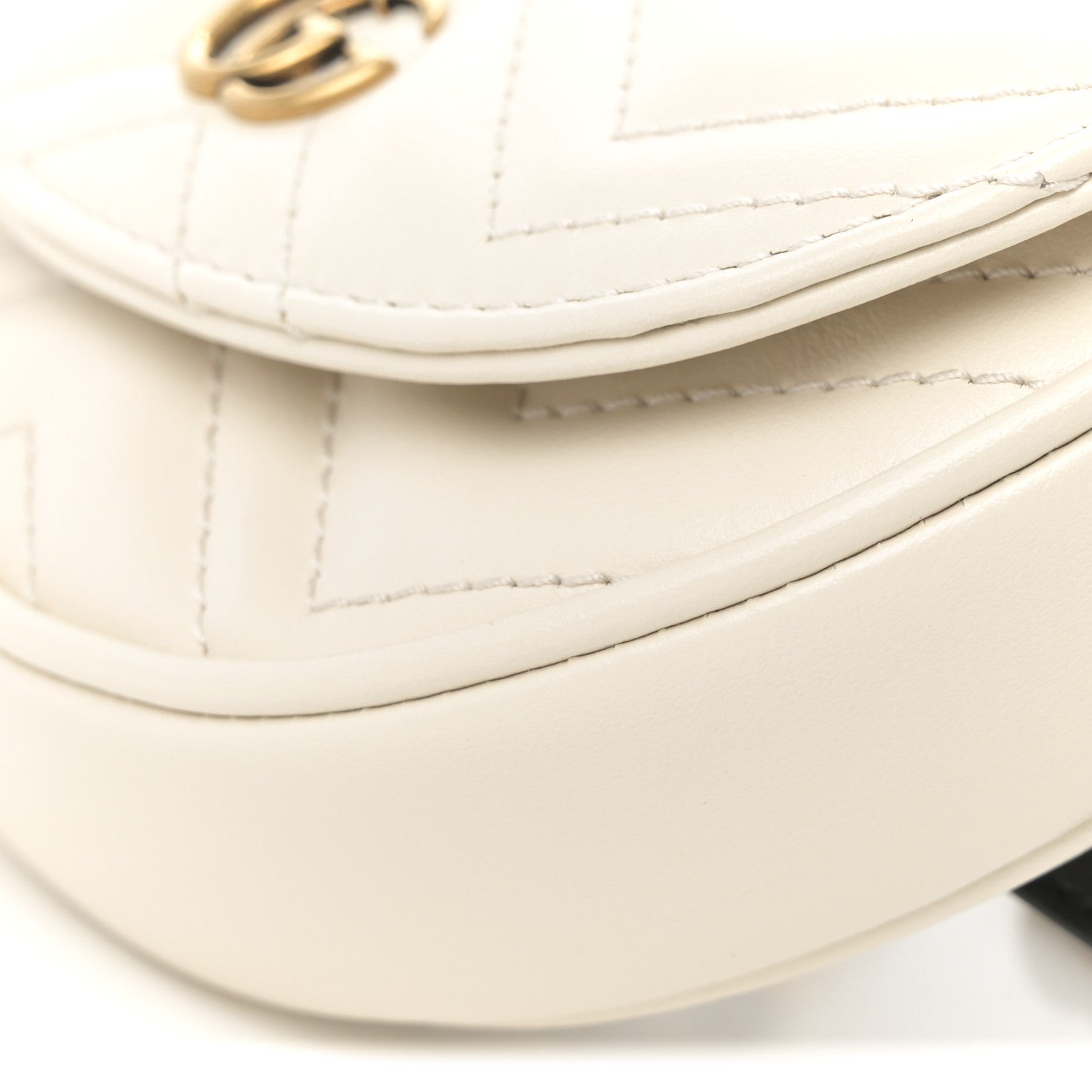 Gucci Calfskin Matelasse GG Marmont Belt Bag Set 100 40 Black Mystic White 30 of 31