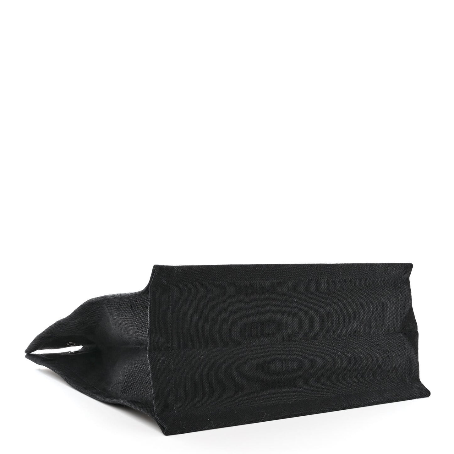 Linen Calfskin Rive Gauche North South Tote White Black