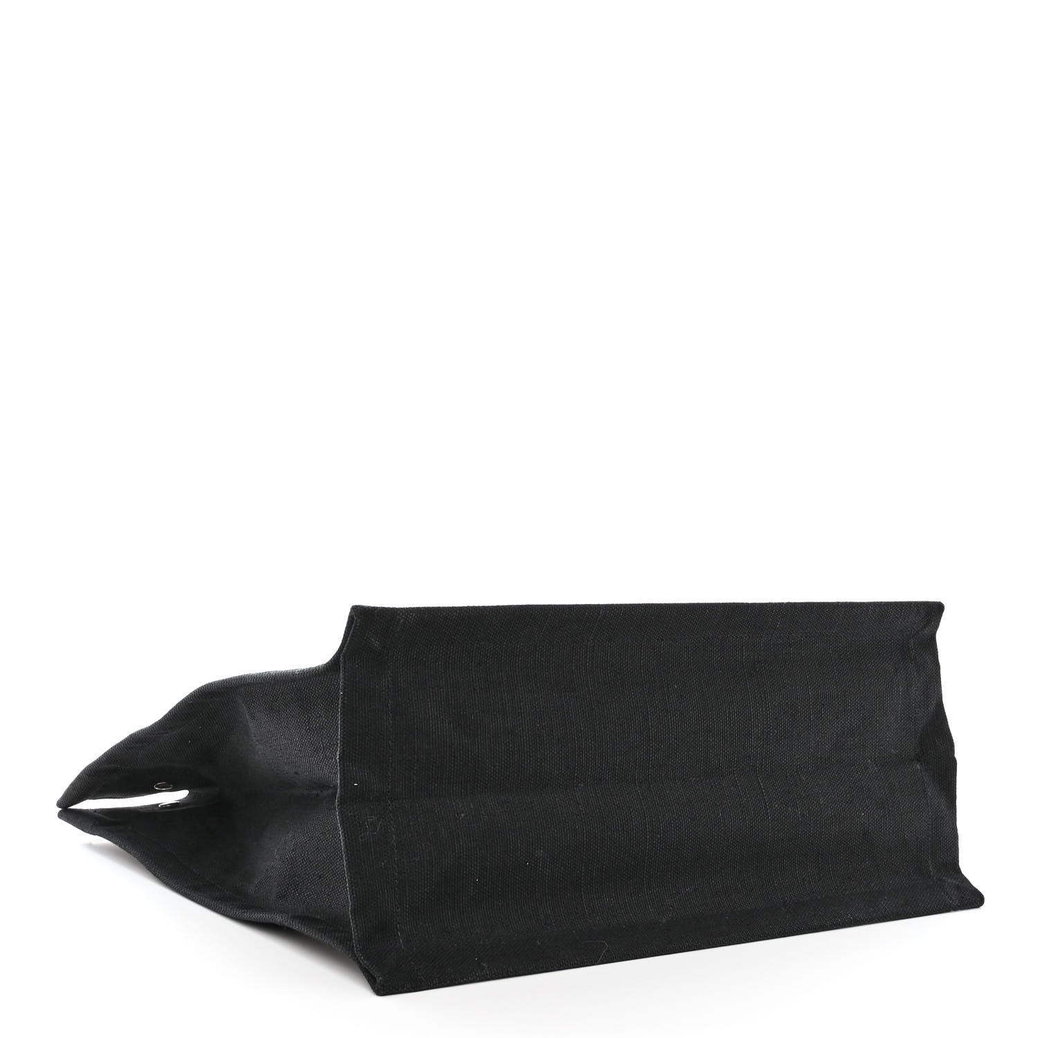 Saint Laurent Linen Calfskin Rive Gauche North South Tote White Black 4 of 12