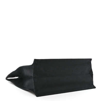 Saint Laurent Linen Calfskin Rive Gauche North South Tote White Black 4 of 12