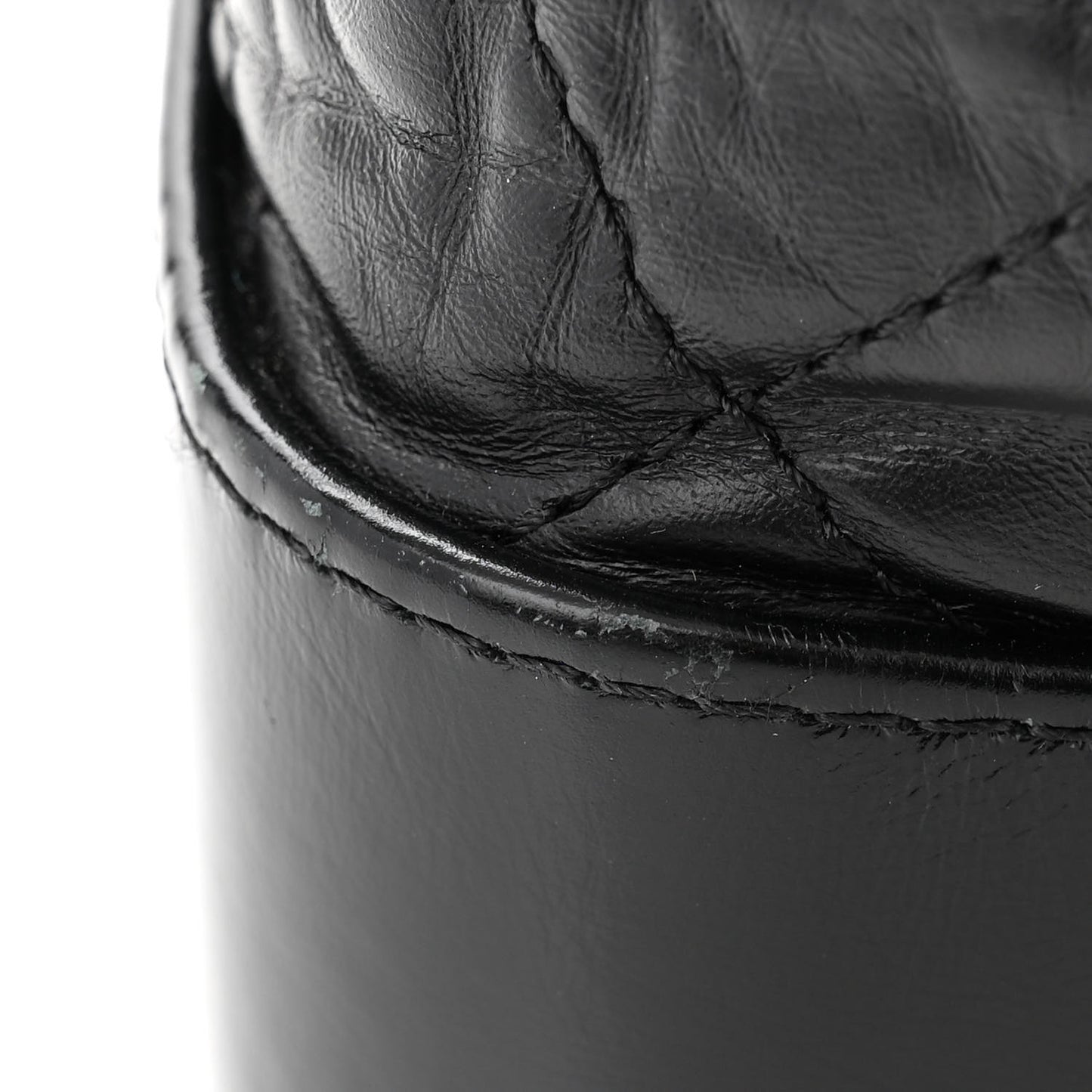 Aged Calfskin Quilted Gabrielle Backpack Black