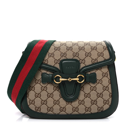 Gucci Monogram Calfskin Medium Lady Web Shoulder Bag Beige Green 1 of 10
