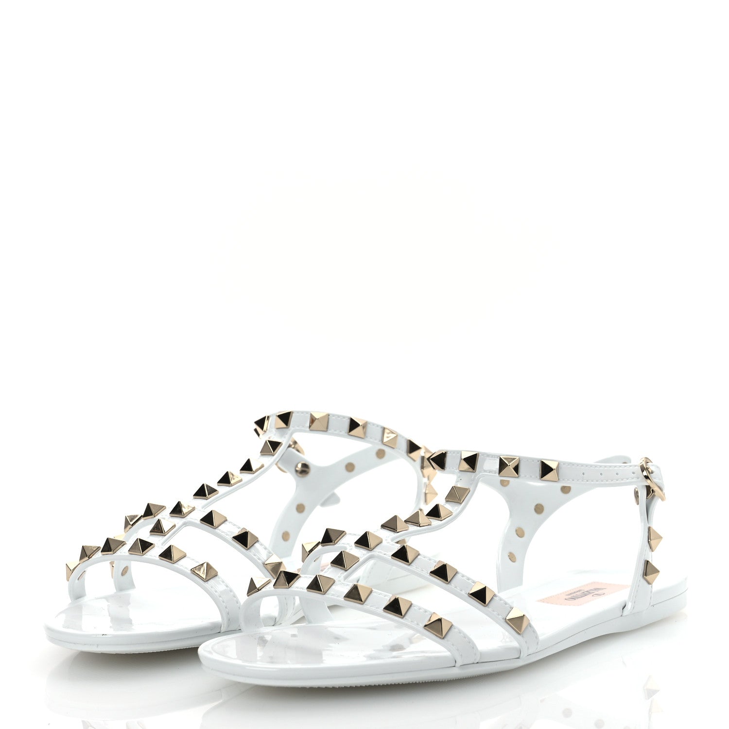 Valentino Garavani PVC Jelly Rockstud Caged Sandals 38 Optic White 4 of 12