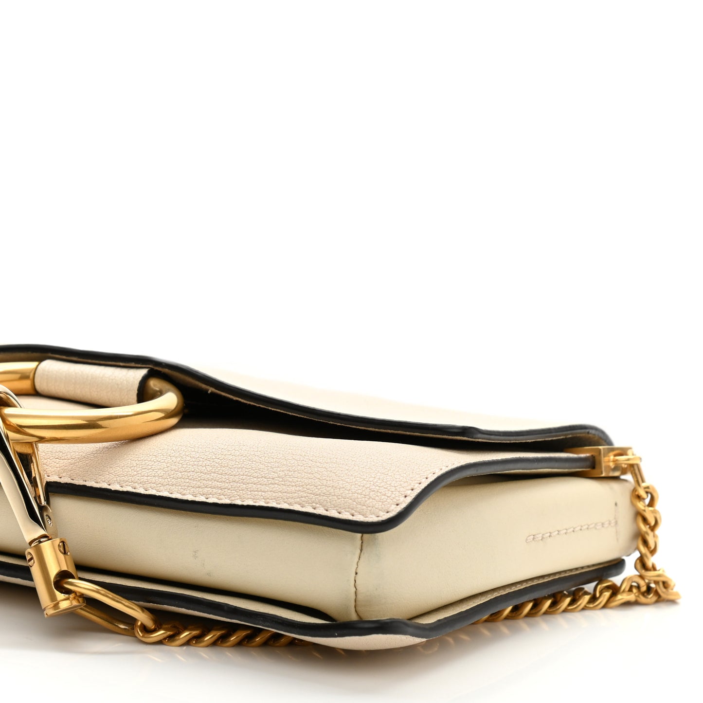 Goatskin Small Faye Shoulder Bag Off White