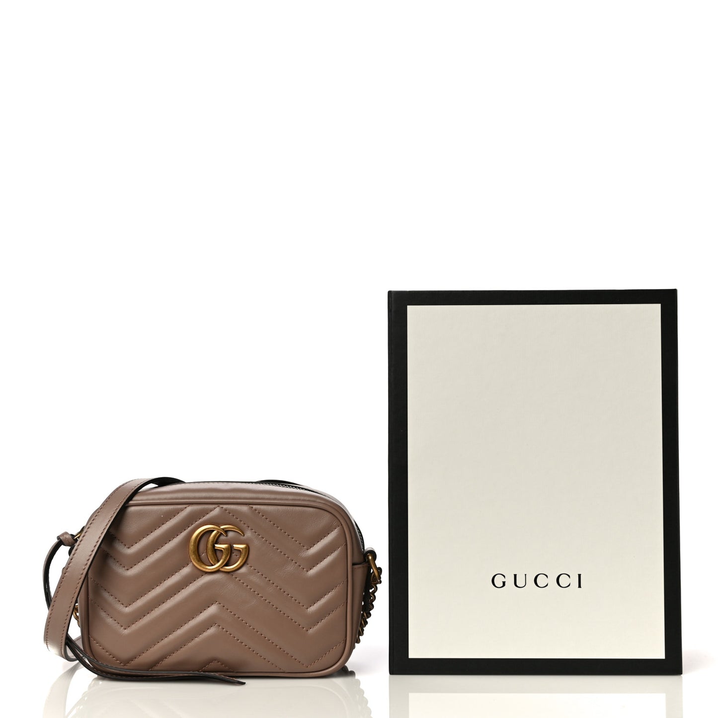 Calfskin Matelasse Mini GG Marmont Chain Shoulder Bag Porcelain Rose